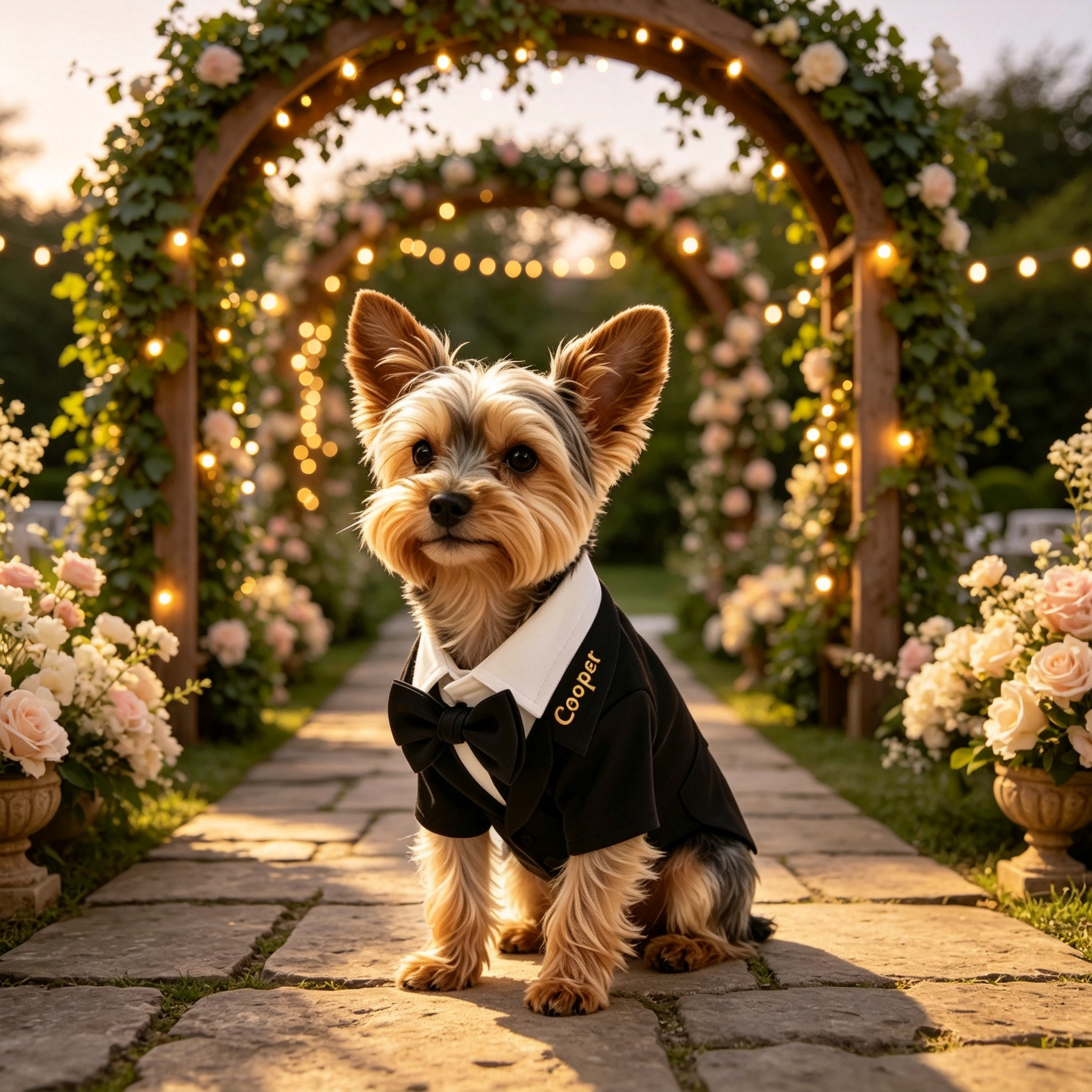 Personalized Embroidered Pet Mini Suit Shirt Two-Piece Set | MNCloth243