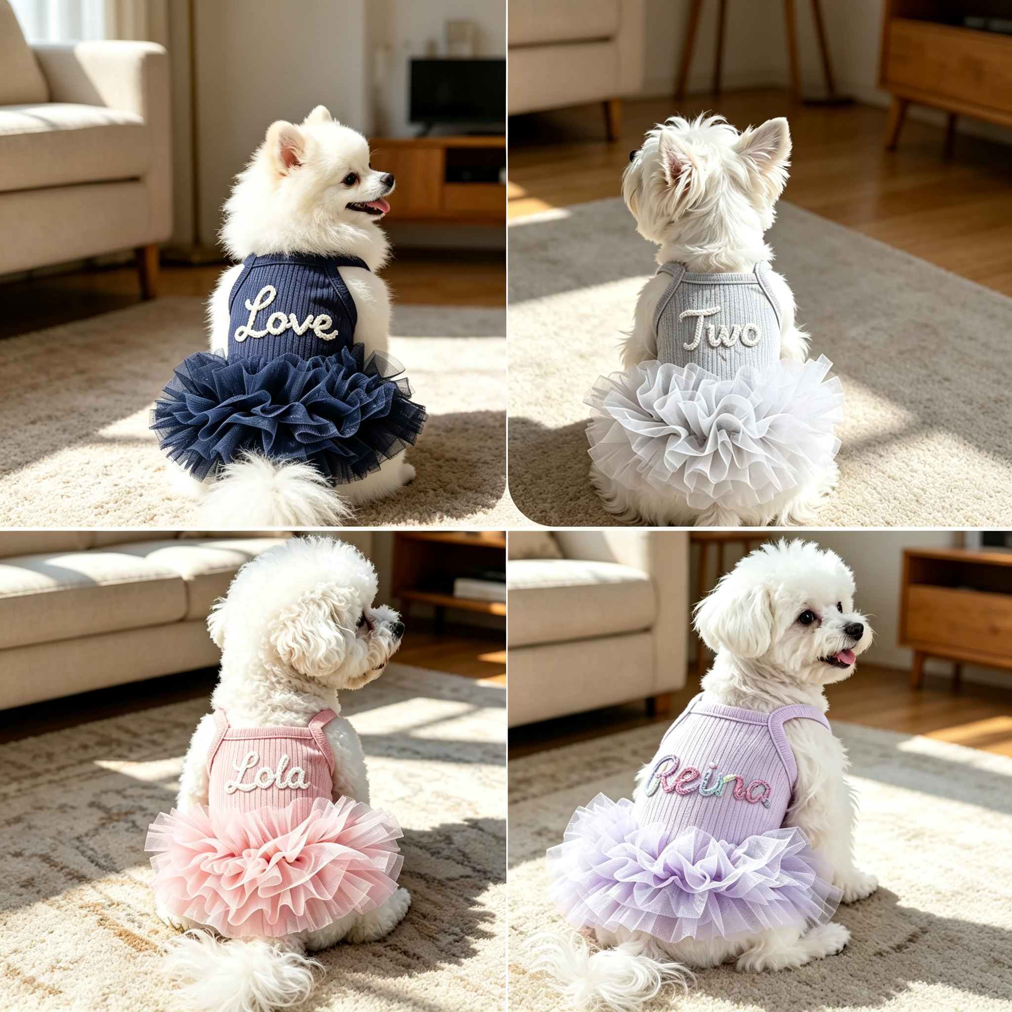 Personalized Embroidered Pet Tutu Dress | MNCloth245