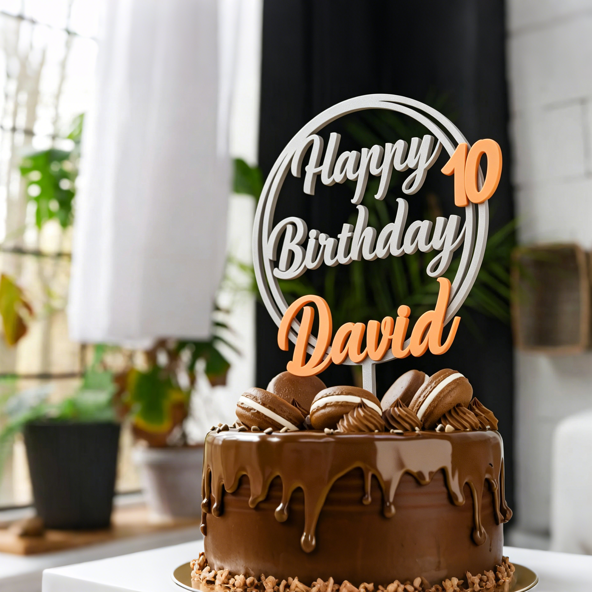 Personalized Happy Birthday With Name And Age Cake Topper | MNGift09