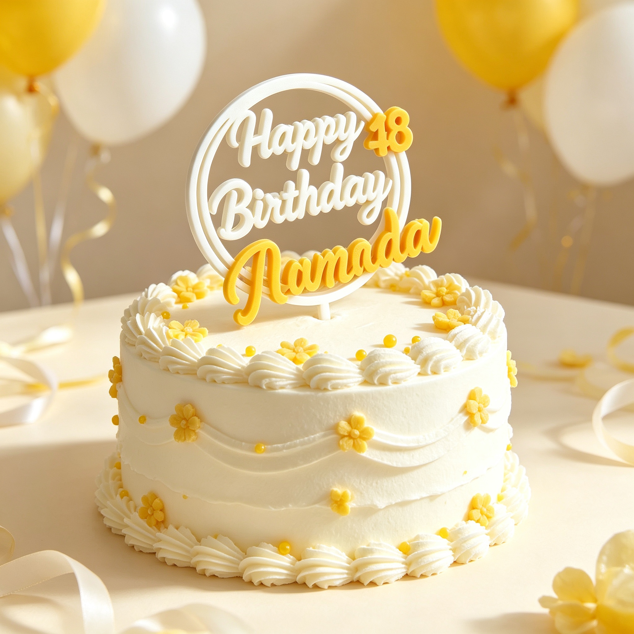 Personalized Happy Birthday With Name And Age Cake Topper | MNGift09