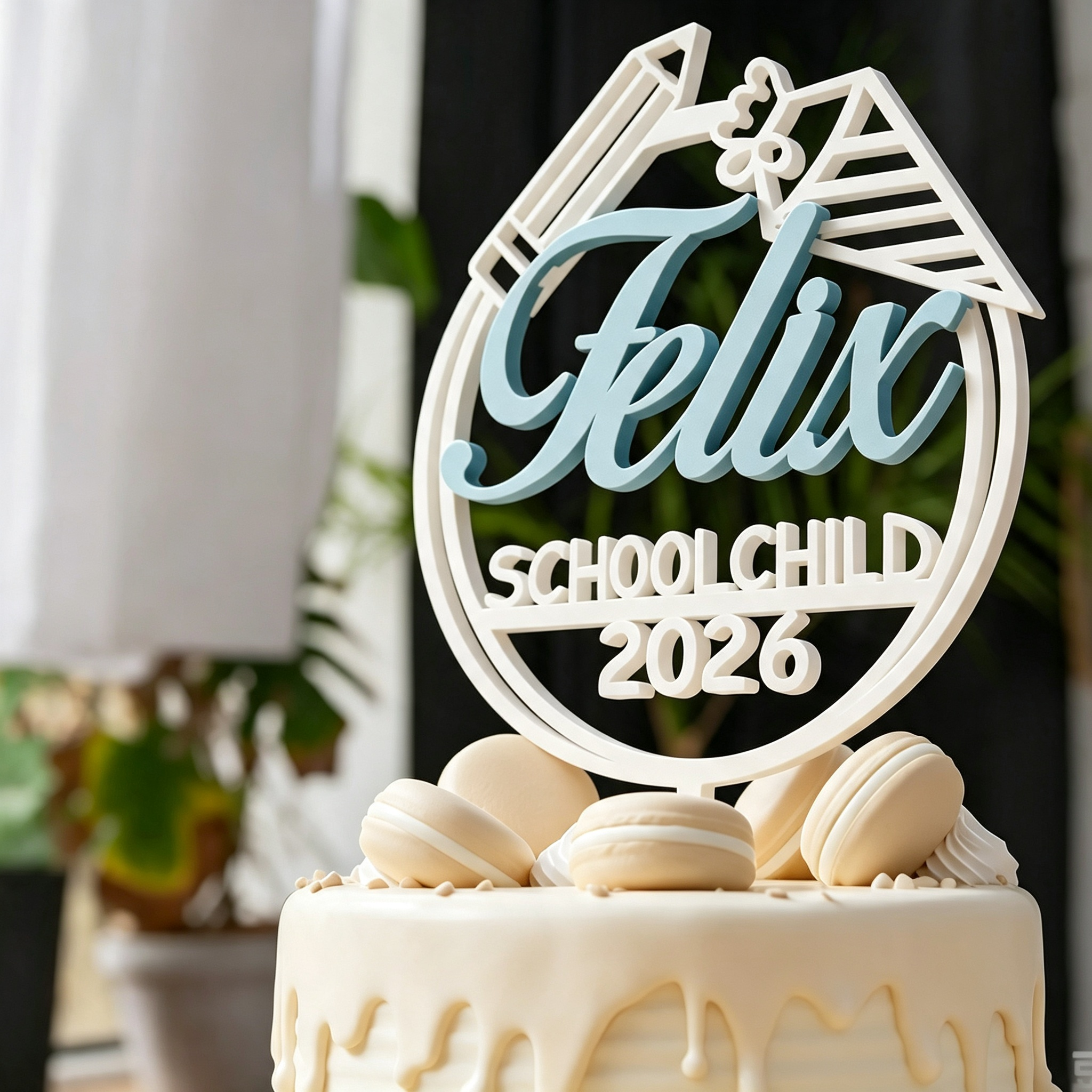 Personalized School Enrollment Schoolchild Cake Topper | MNGift08