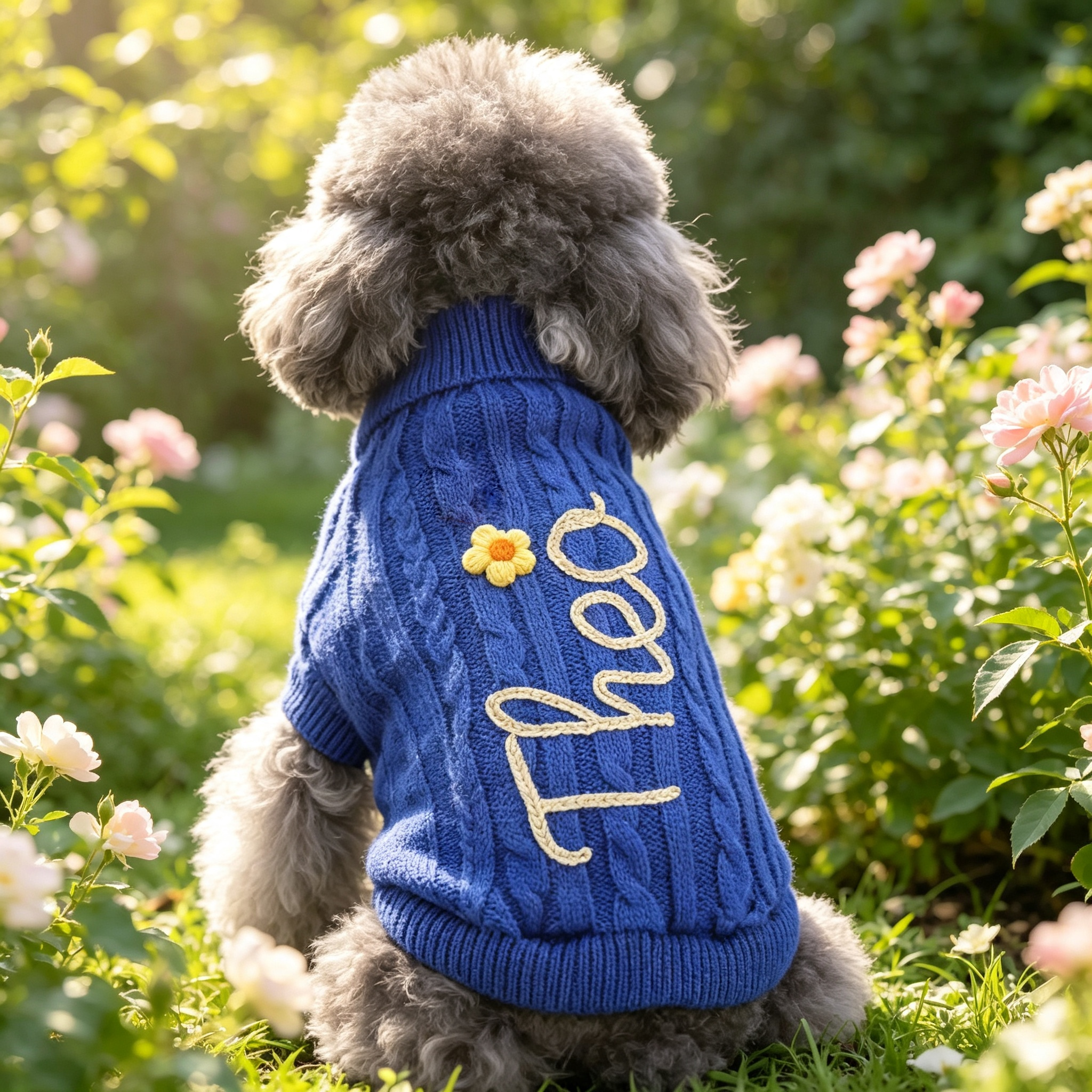 Personalized Embroidered Chunky Knit Dog Sweater | MNCloth246