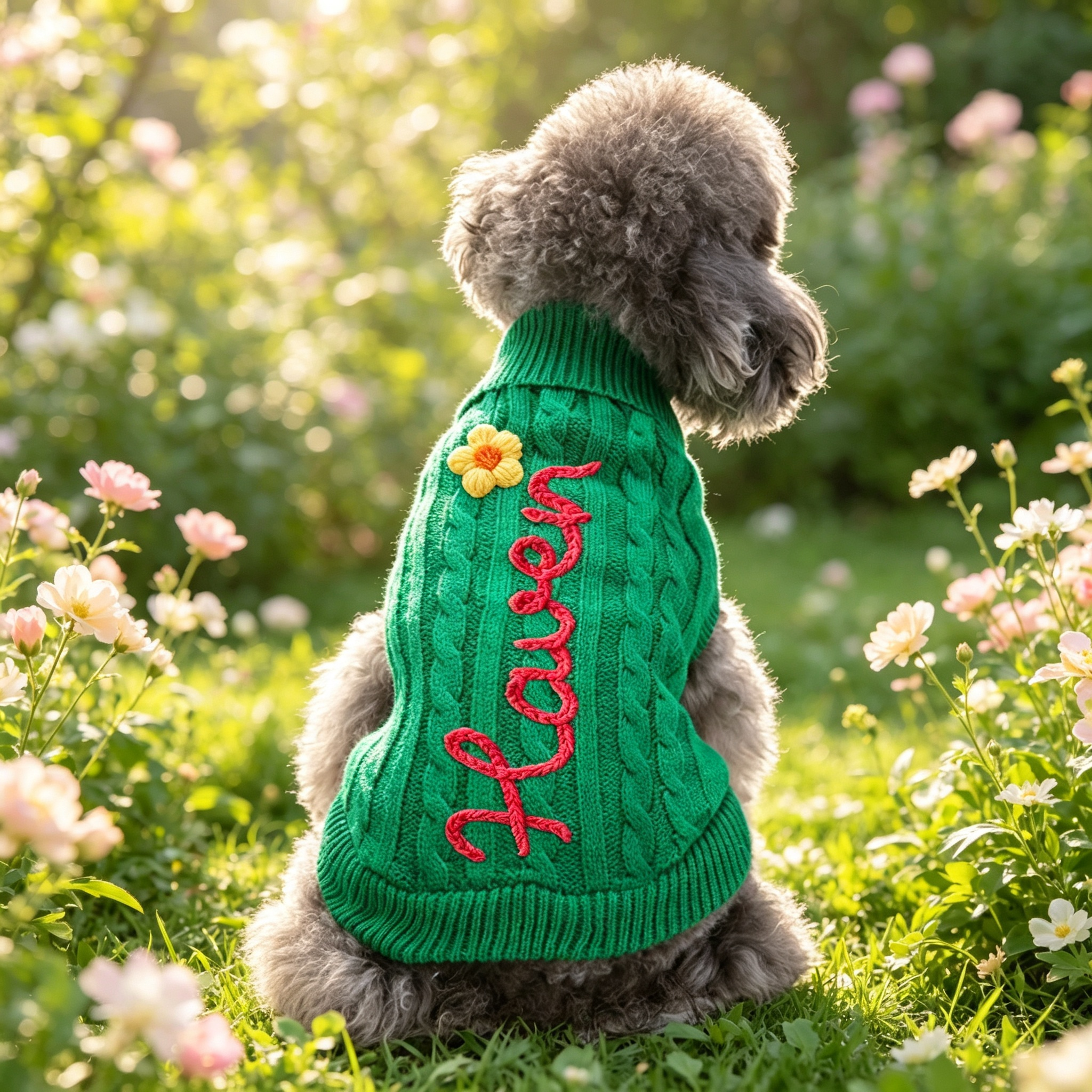 Personalized Embroidered Chunky Knit Dog Sweater | MNCloth246