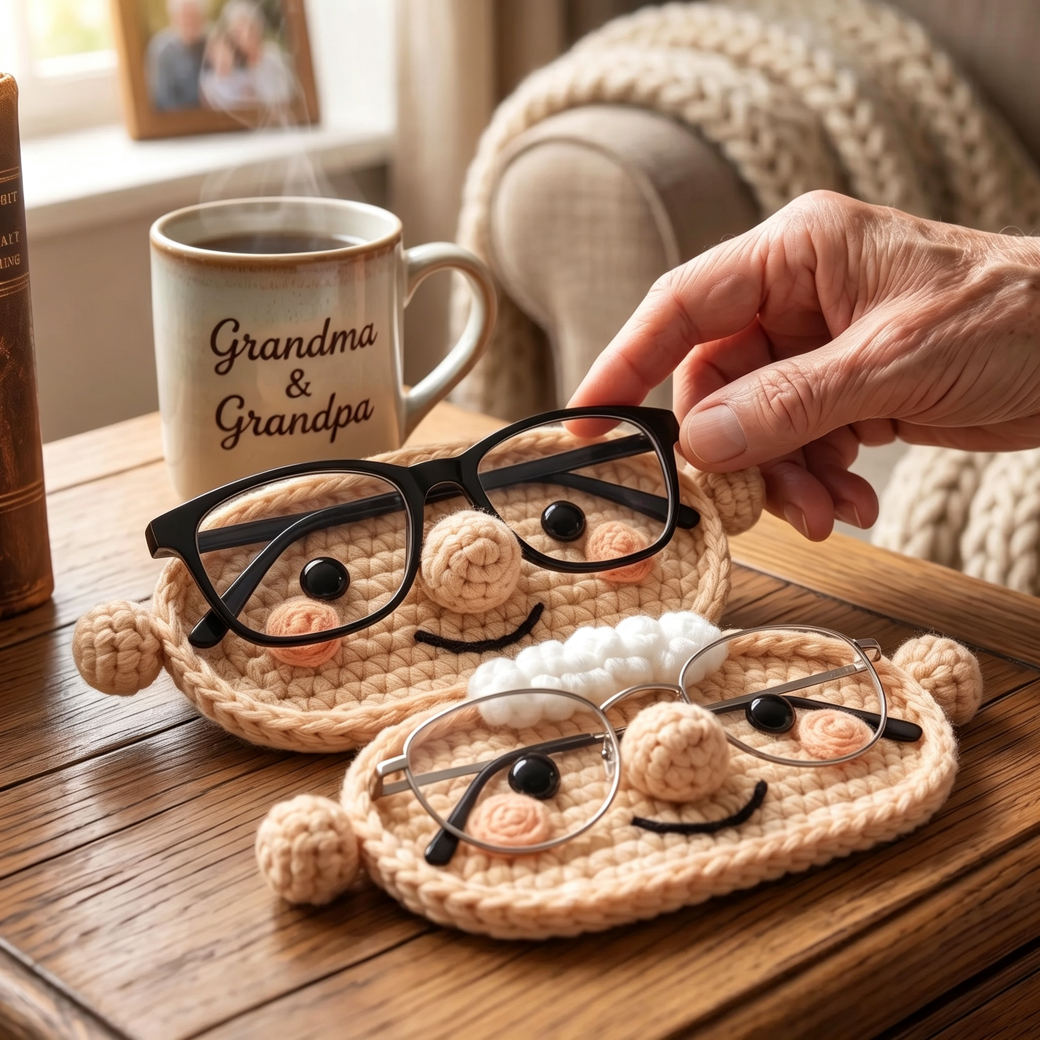 Handmade Crochet Animal Glasses Holder For Kids And Grandparent | MNGift29