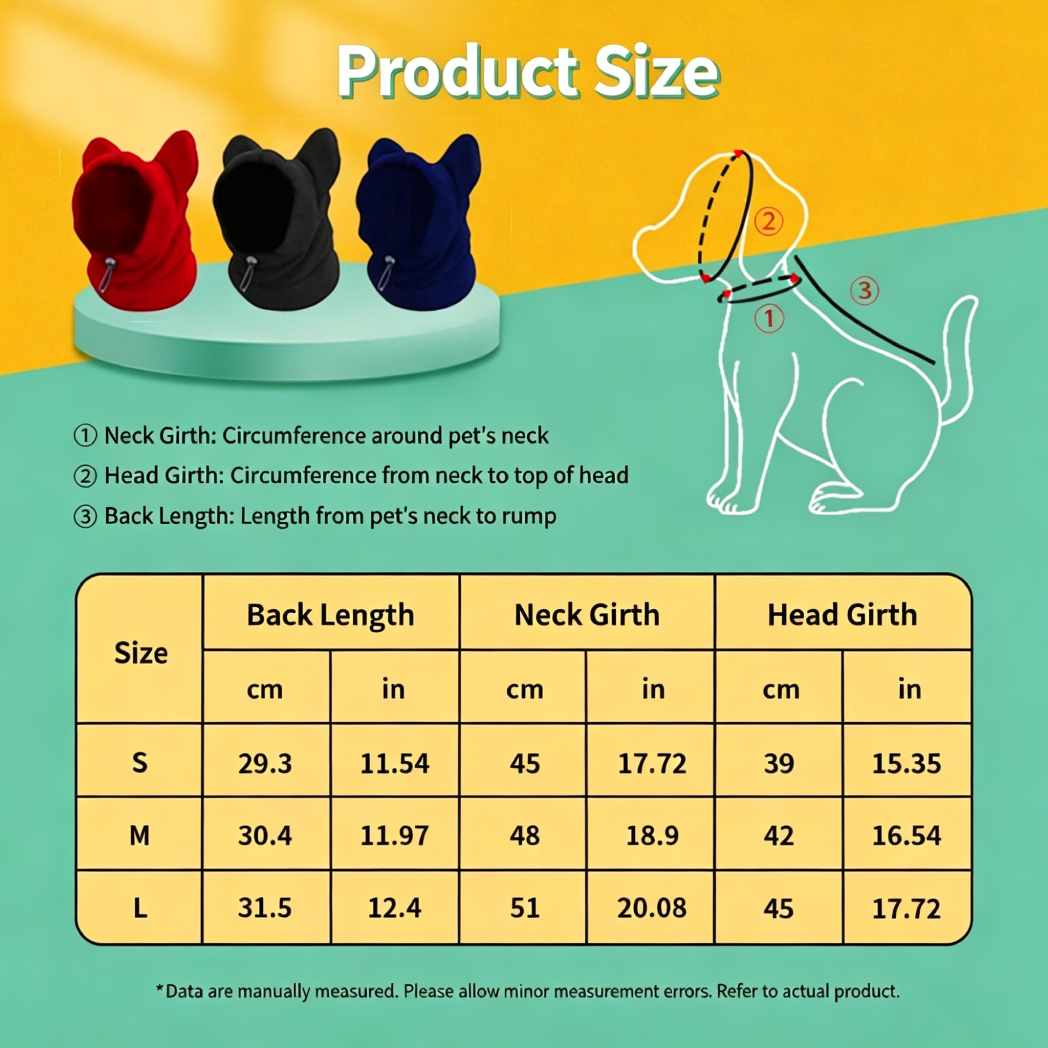 Personalized Embroidered Dog Winter Snood with Ears | MNAccs122