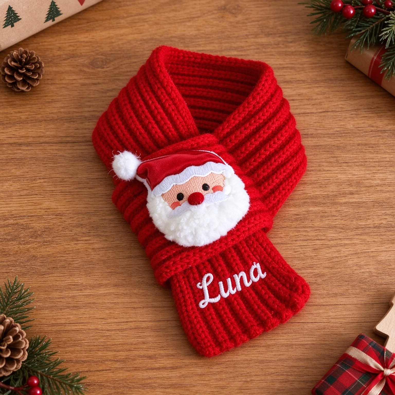 Personalized Embroidered Dogs And Cats Christmas Scarf | MNAccs127