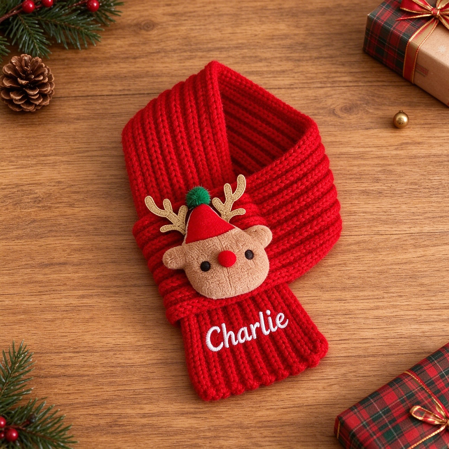 Personalized Embroidered Dogs And Cats Christmas Scarf | MNAccs127