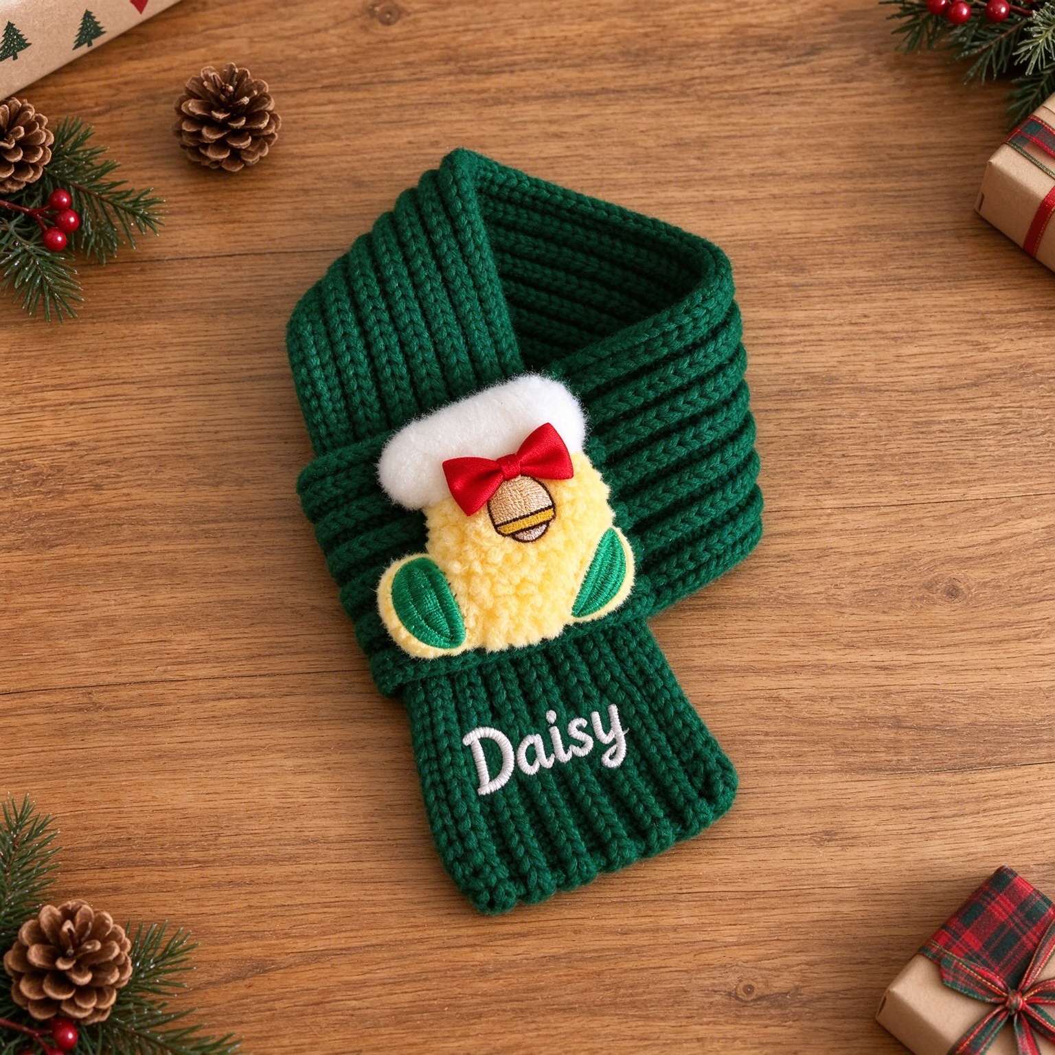 Personalized Embroidered Dogs And Cats Christmas Scarf | MNAccs127
