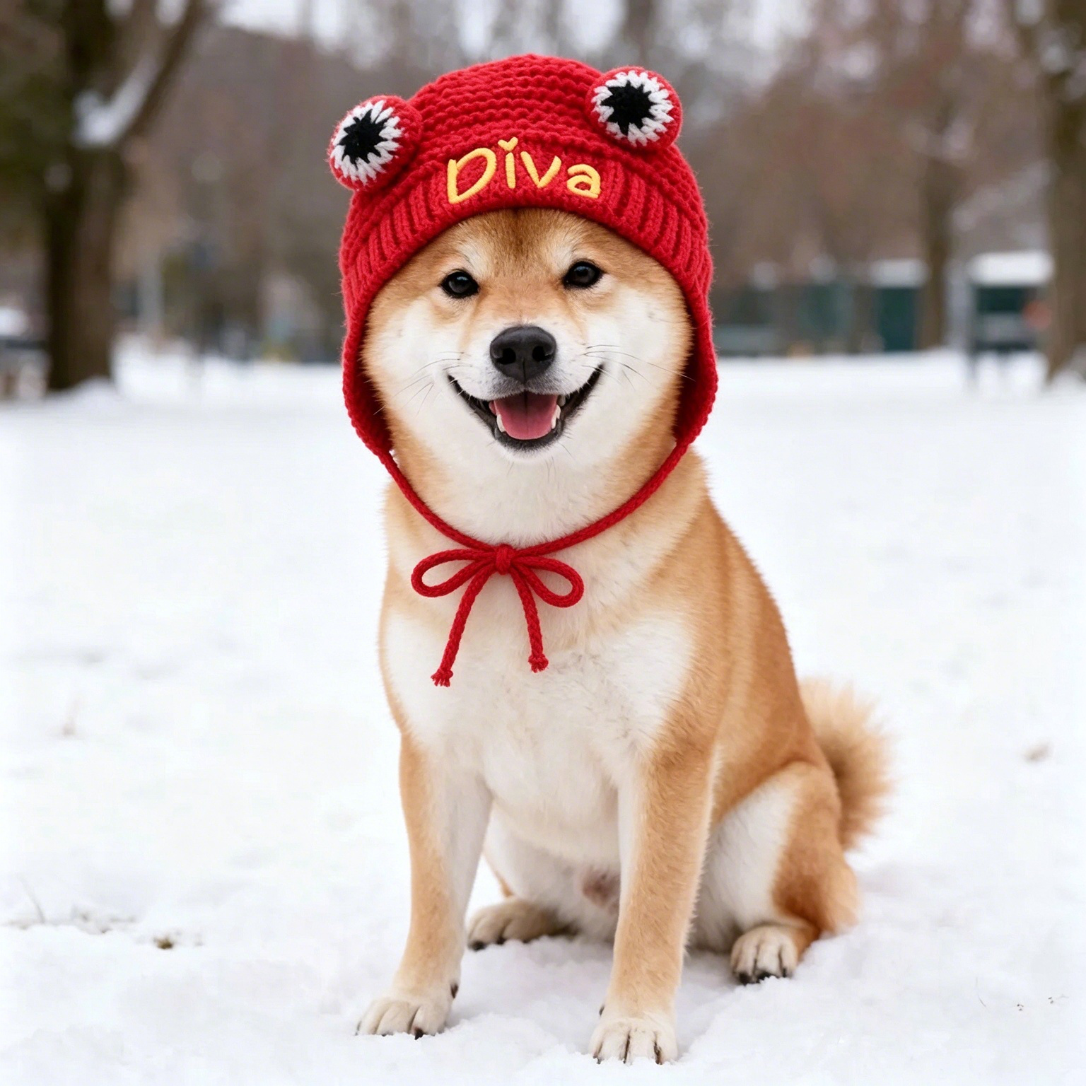 Personalized Embroidered Pet Winter Crochet Frog Beanie | MNAccs64