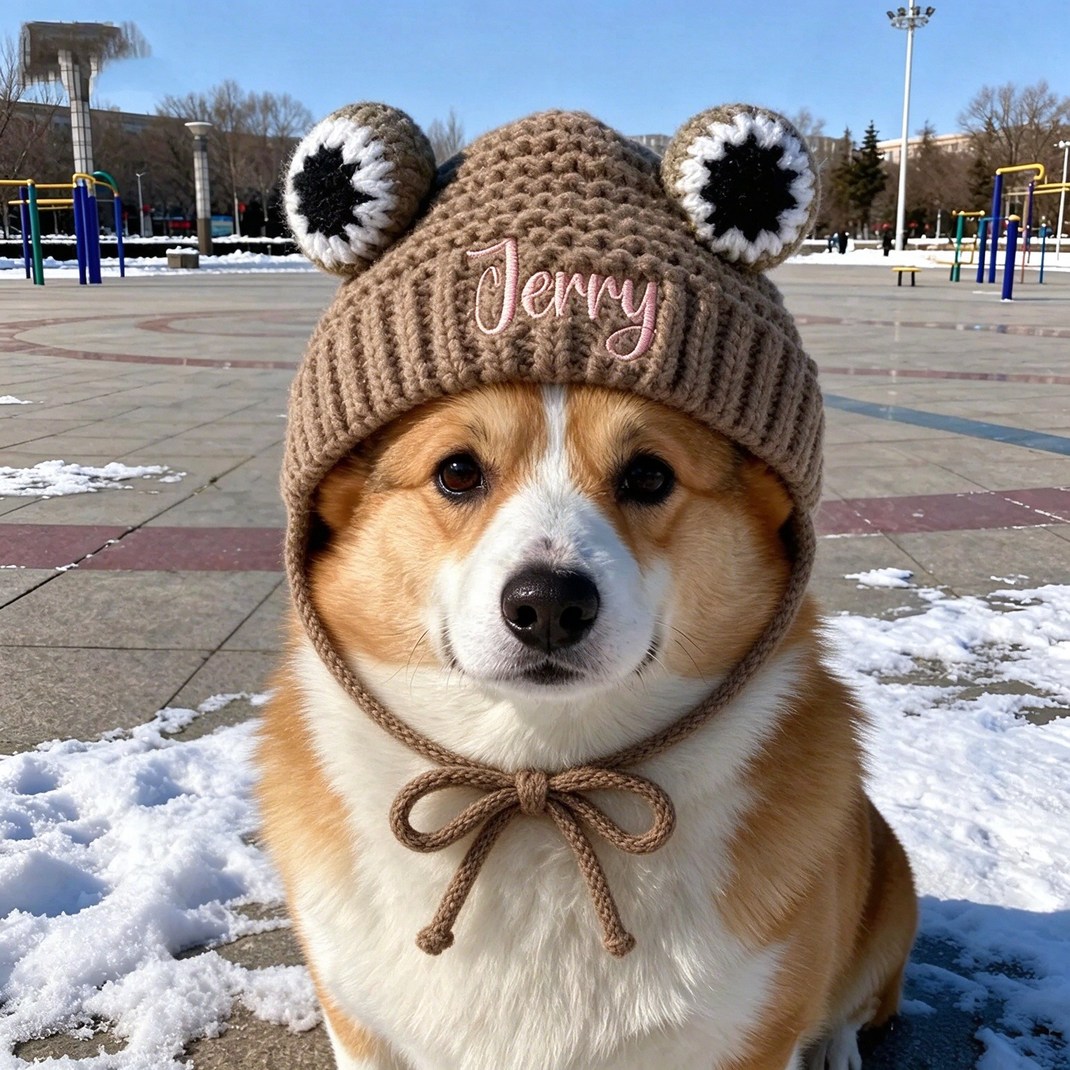 Personalized Embroidered Pet Winter Crochet Frog Beanie | MNAccs64