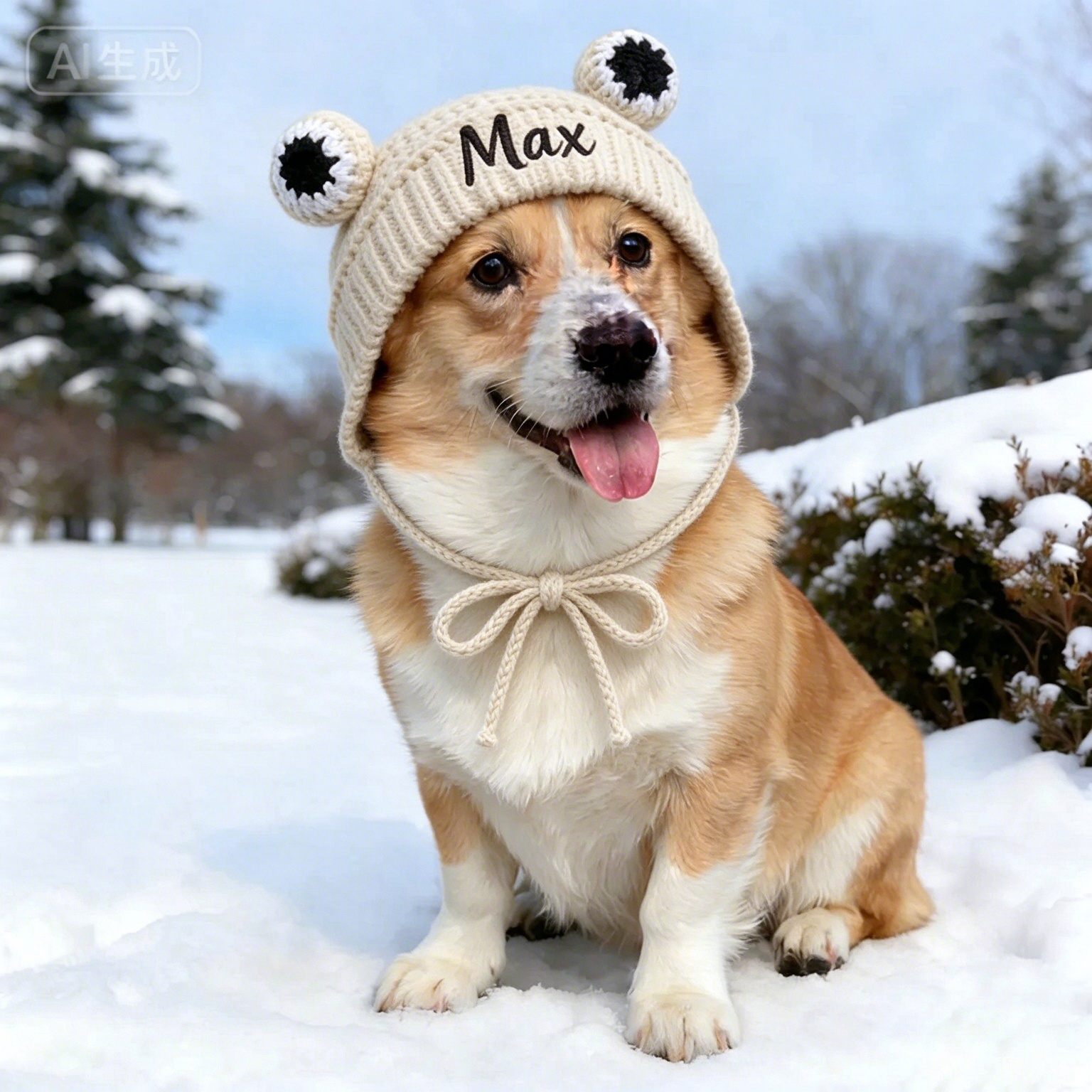 Personalized Embroidered Pet Winter Crochet Frog Beanie | MNAccs64