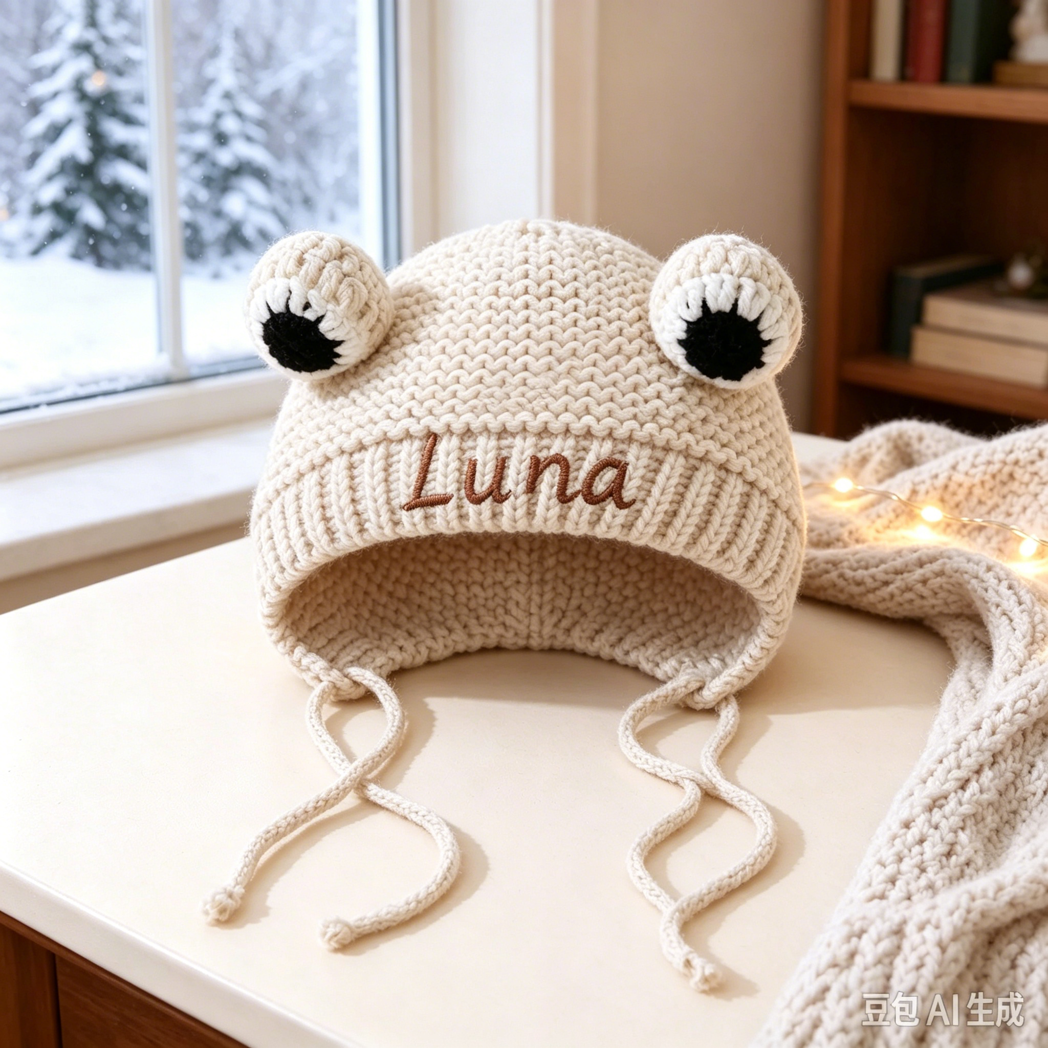 Personalized Embroidered Pet Winter Crochet Frog Beanie | MNAccs64