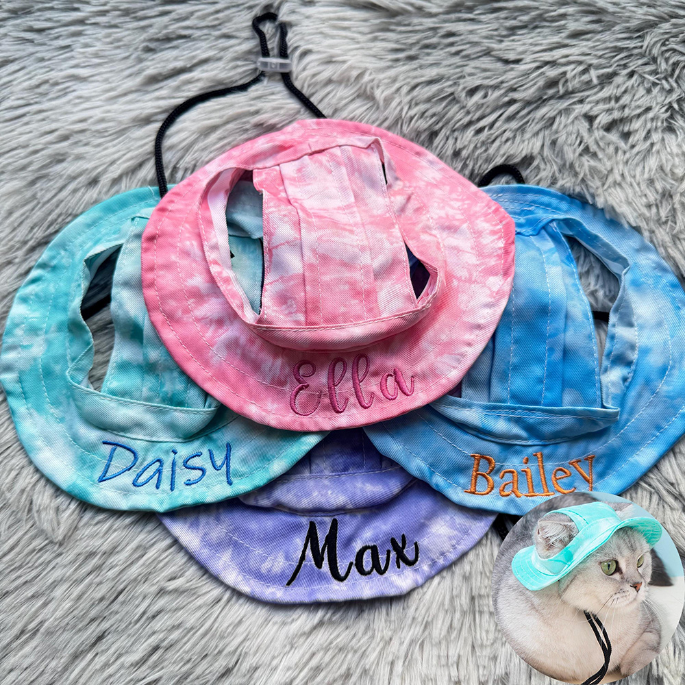 Personalized Embroidery Pet Sun Hat with Ear Holes | BKPet66