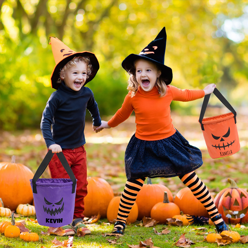 Personalized Halloween LED Light Treating Bucket | MNHalloween09