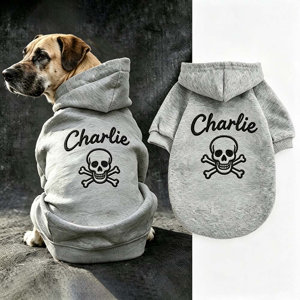 Personalized Embroidered Dog Hoodie with Halloween Icon | MNHalloween23