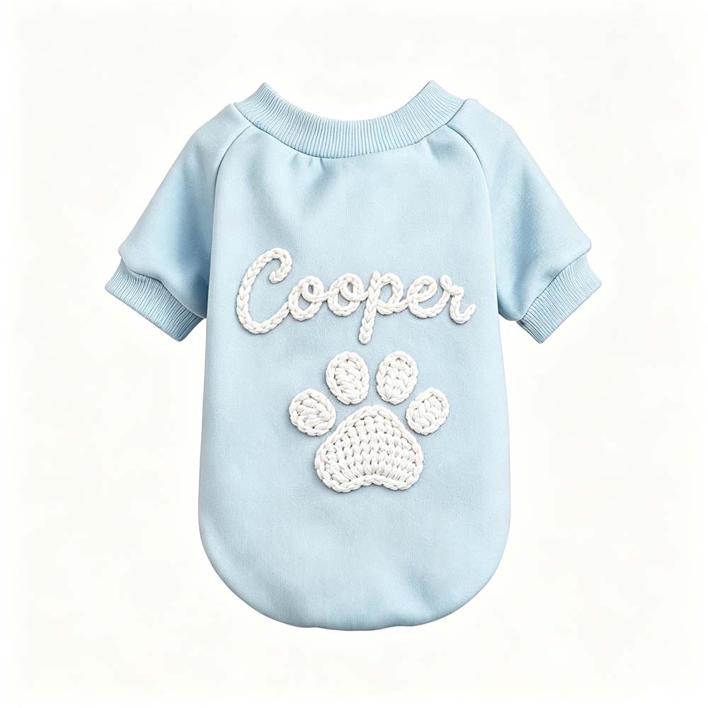 Personalized Hand Embroidered Puppy Hoodless Sweatshirt | BKPet590