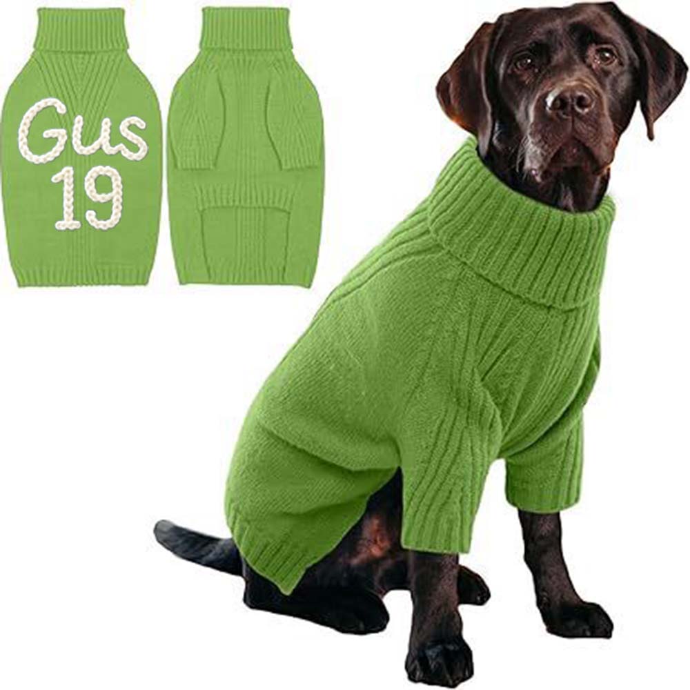 Personalized Hand Embroidery Extra-Warm Pets Large Size Knit Sweater | BKPet591