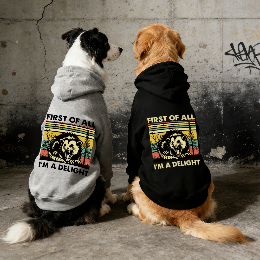 FIRST OF ALL I'M A DELIGHT Puppy Hoodie | BKPet331