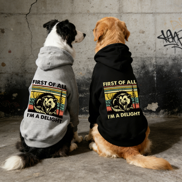 FIRST OF ALL I'M A DELIGHT Puppy Hoodie | BKPet331
