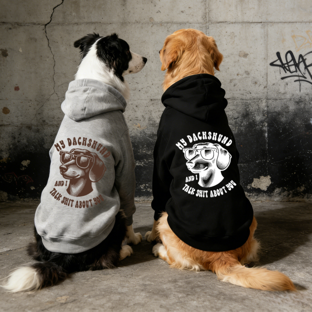 MY DACHSHUND AND I TALK SHIT ABOUT YOU Puppy Hoodie | BKPet326