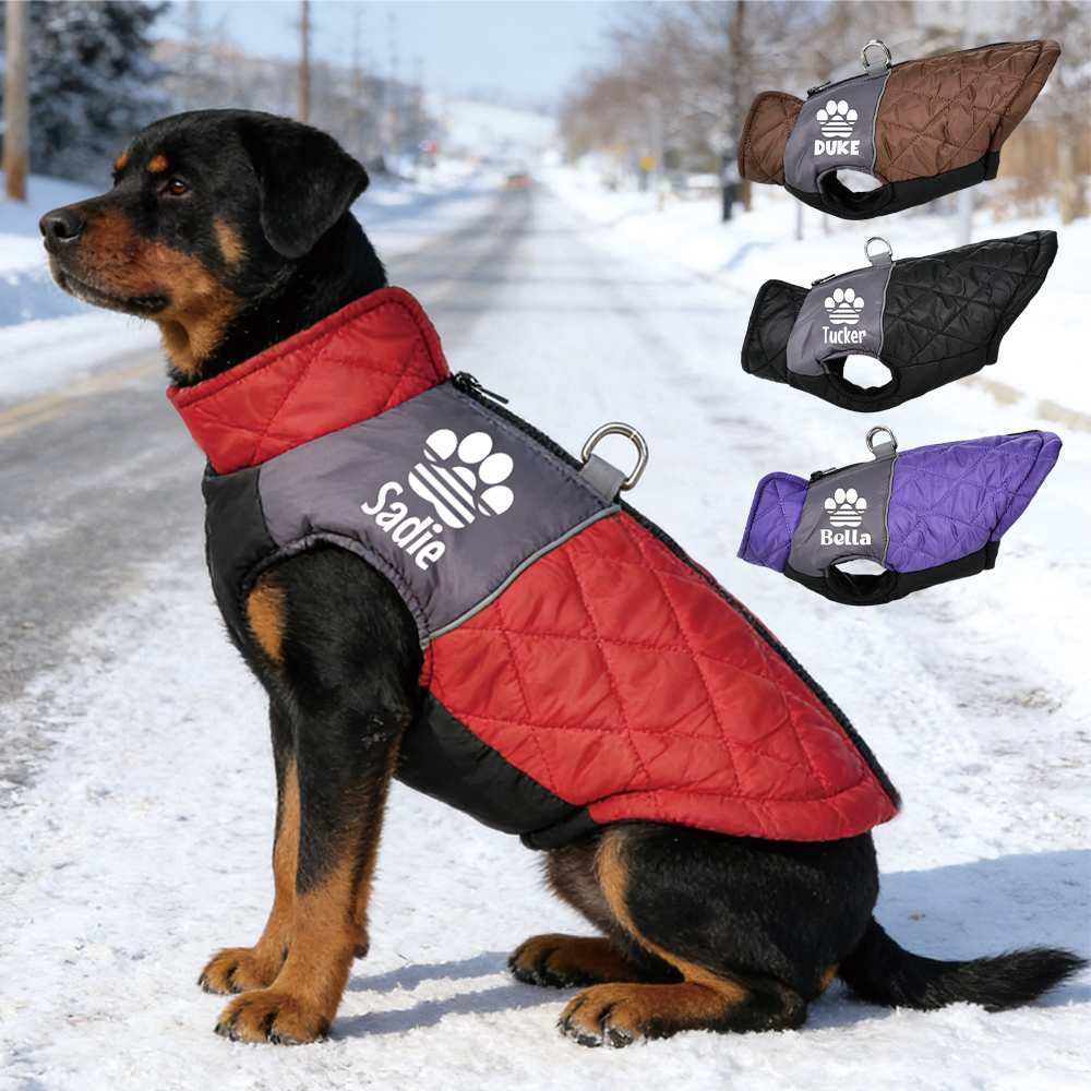 Personalized Pet Winter Warm Windproof Puffer Jacket | BKPet348