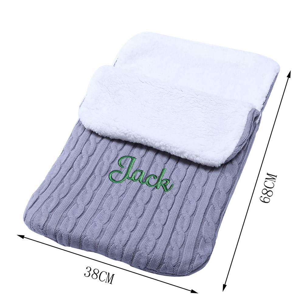 Personalized Embroidery Sherpa Sleeping Bag for Babies | MNBaby17
