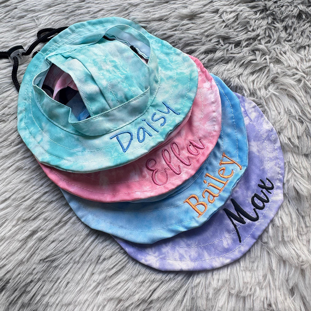 Personalized Embroidery Pet Sun Hat with Ear Holes | BKPet66