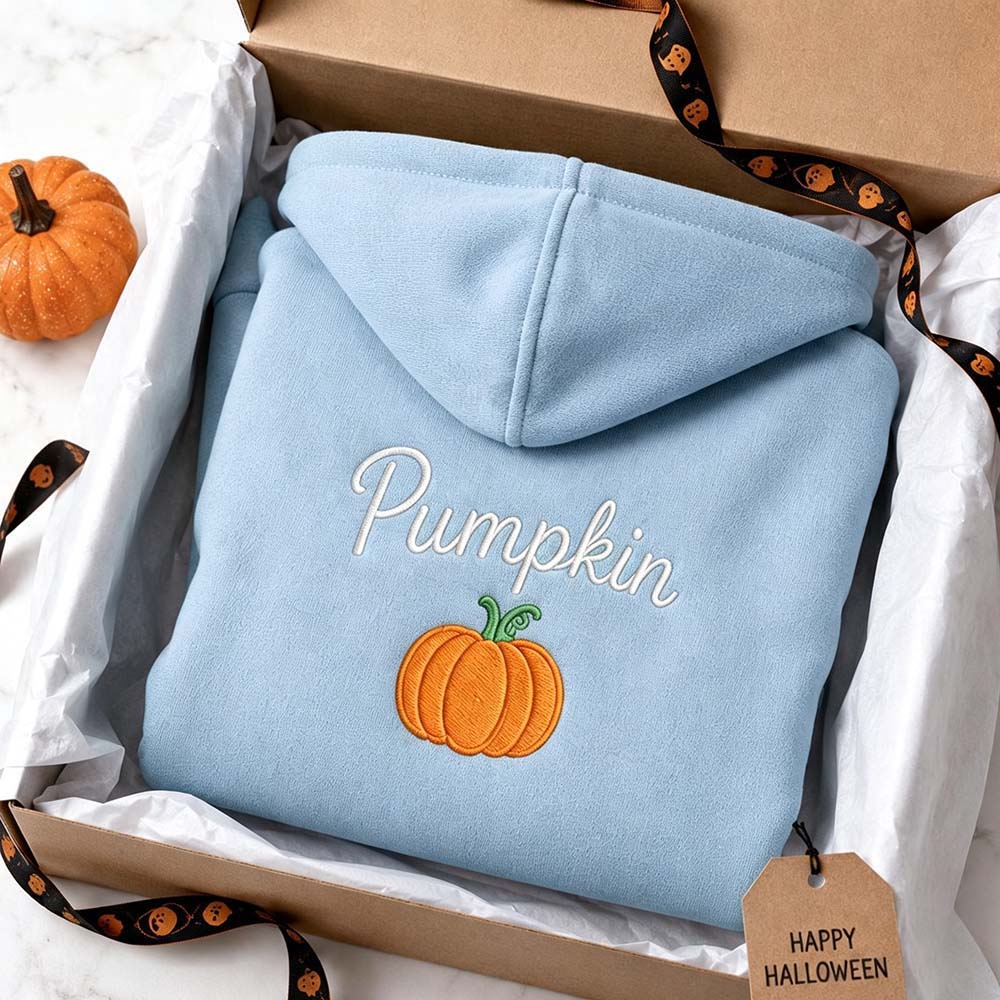 Personalized Embroidered Dog Hoodie with Halloween Icon | MNHalloween23