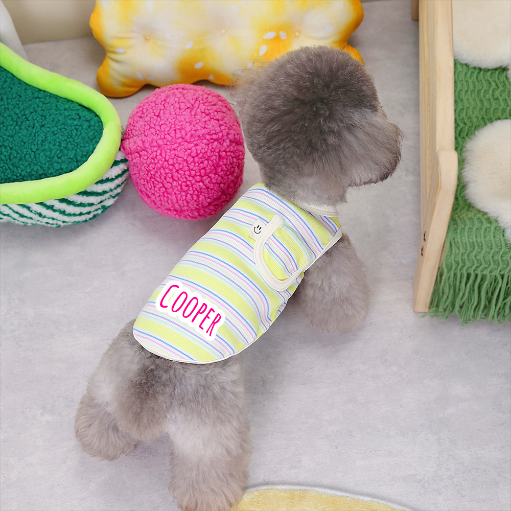 Personalized Cute Stripe Pet Summer Cool Vest | BKPet204