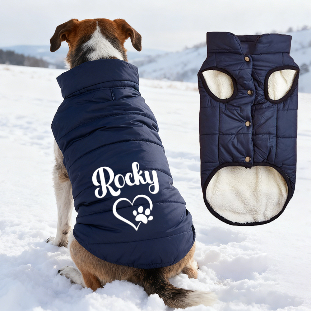 Personalized Pet Winter Warm Puffer Vest | BKPet14801