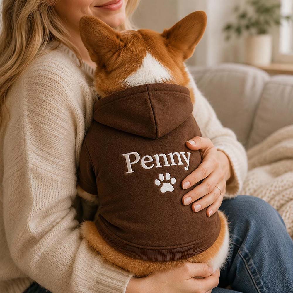 Personalized Embroidered Multicolor Dog Hoodie | MNCloth262
