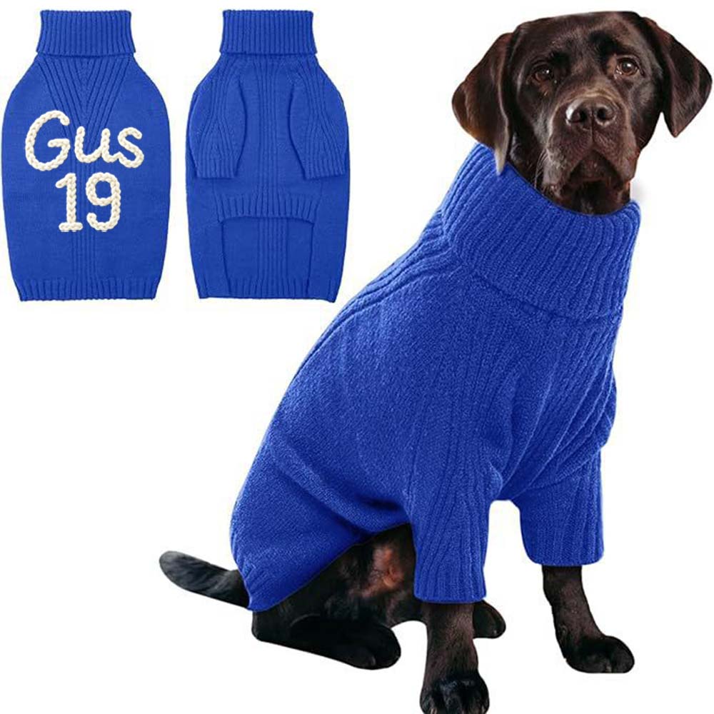 Personalized Hand Embroidery Extra-Warm Pets Large Size Knit Sweater | BKPet591