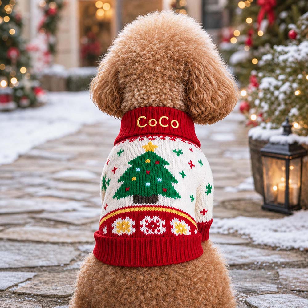 Personalized Embroidered Pets Christmas Cute Knit Sweater | MCGift427