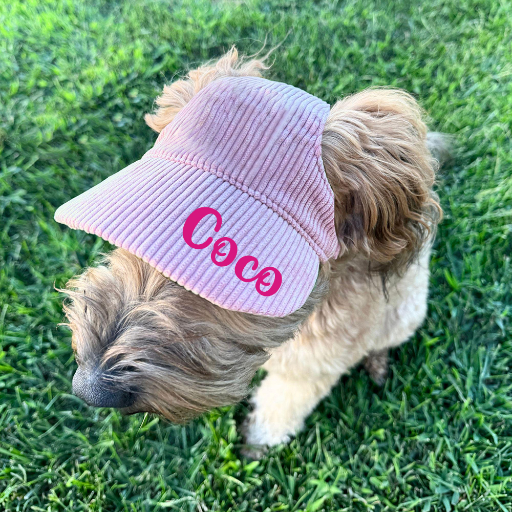 Personalized Corduroy Adjustable Pet Pet Baseball Cap | BKPet184