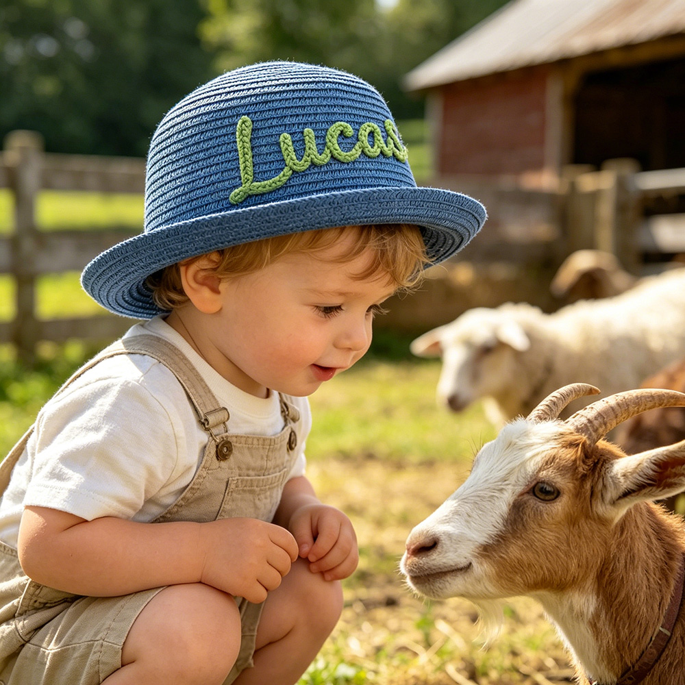 Personalized Embroidery Baby Toddler Summer Hat | MNSummer13