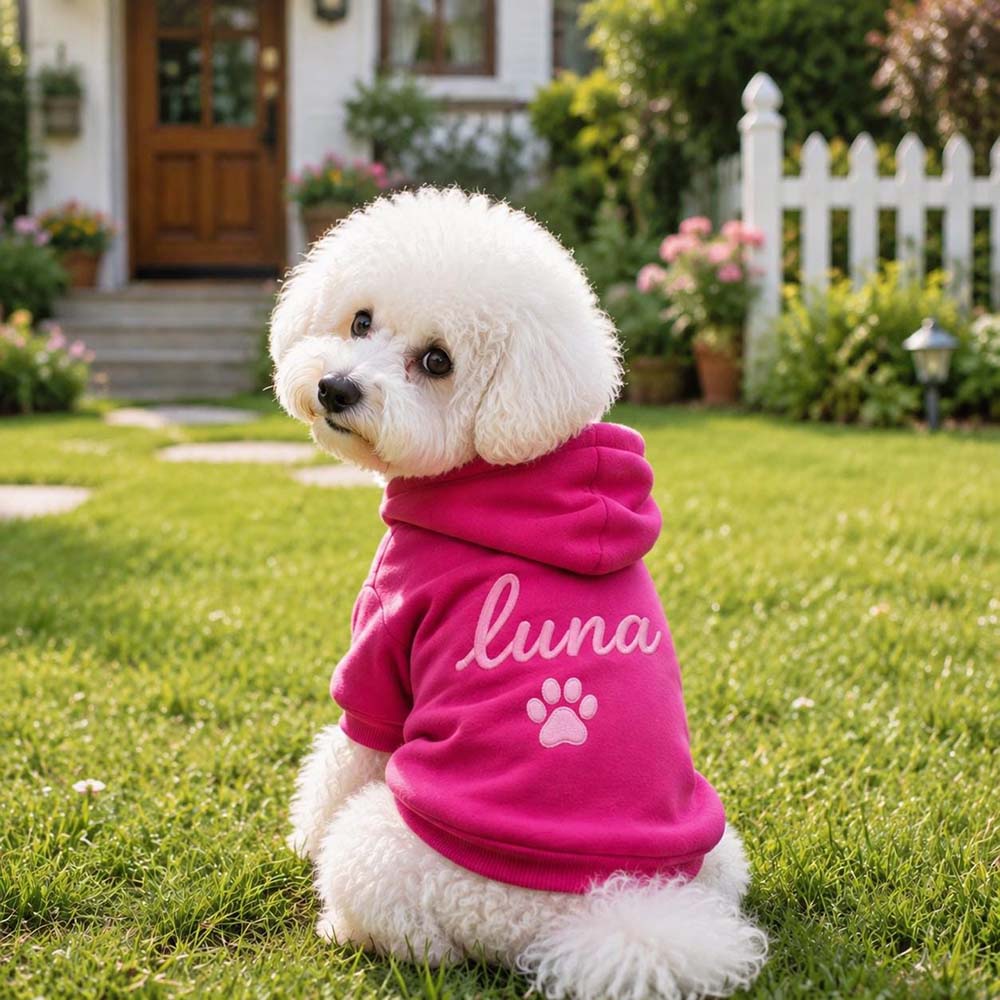 Personalized Embroidered Multicolor Dog Hoodie | MNCloth262