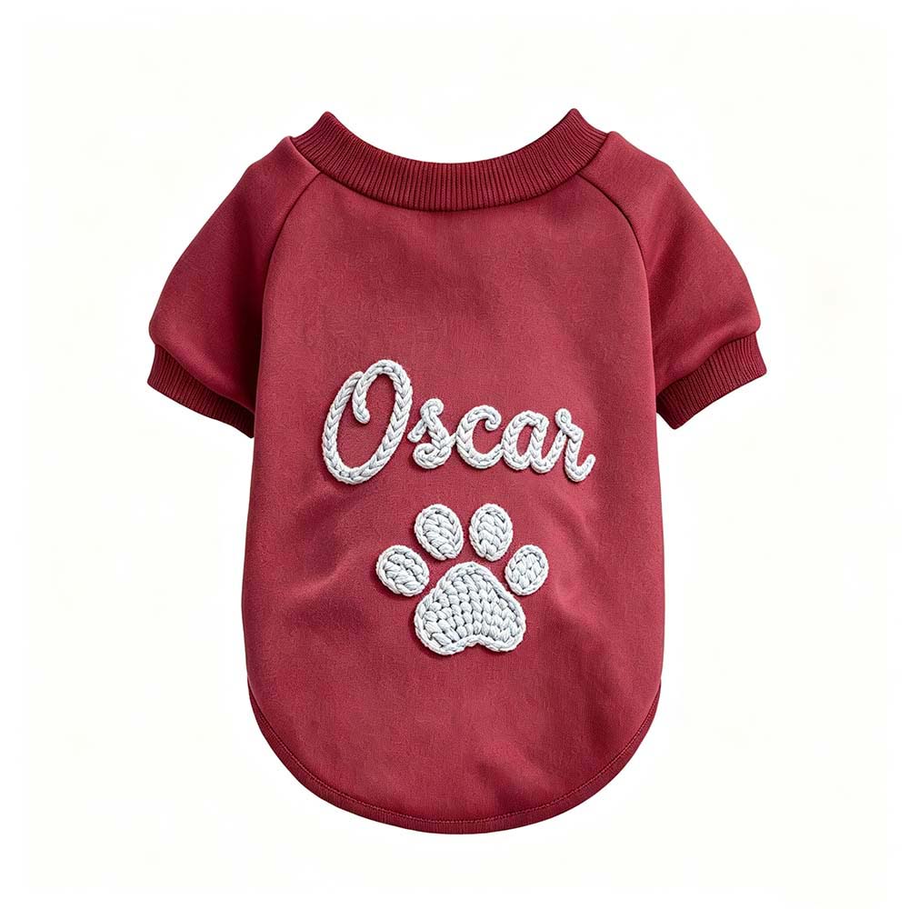 Personalized Hand Embroidered Puppy Hoodless Sweatshirt | BKPet590