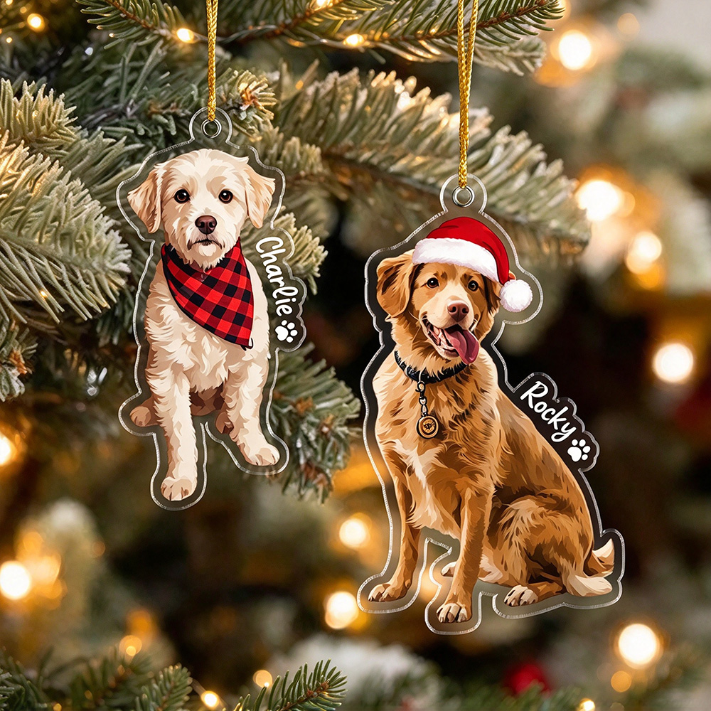 Personalized Pets Adorable Christmas Tree Photo Ornament | MNGift47