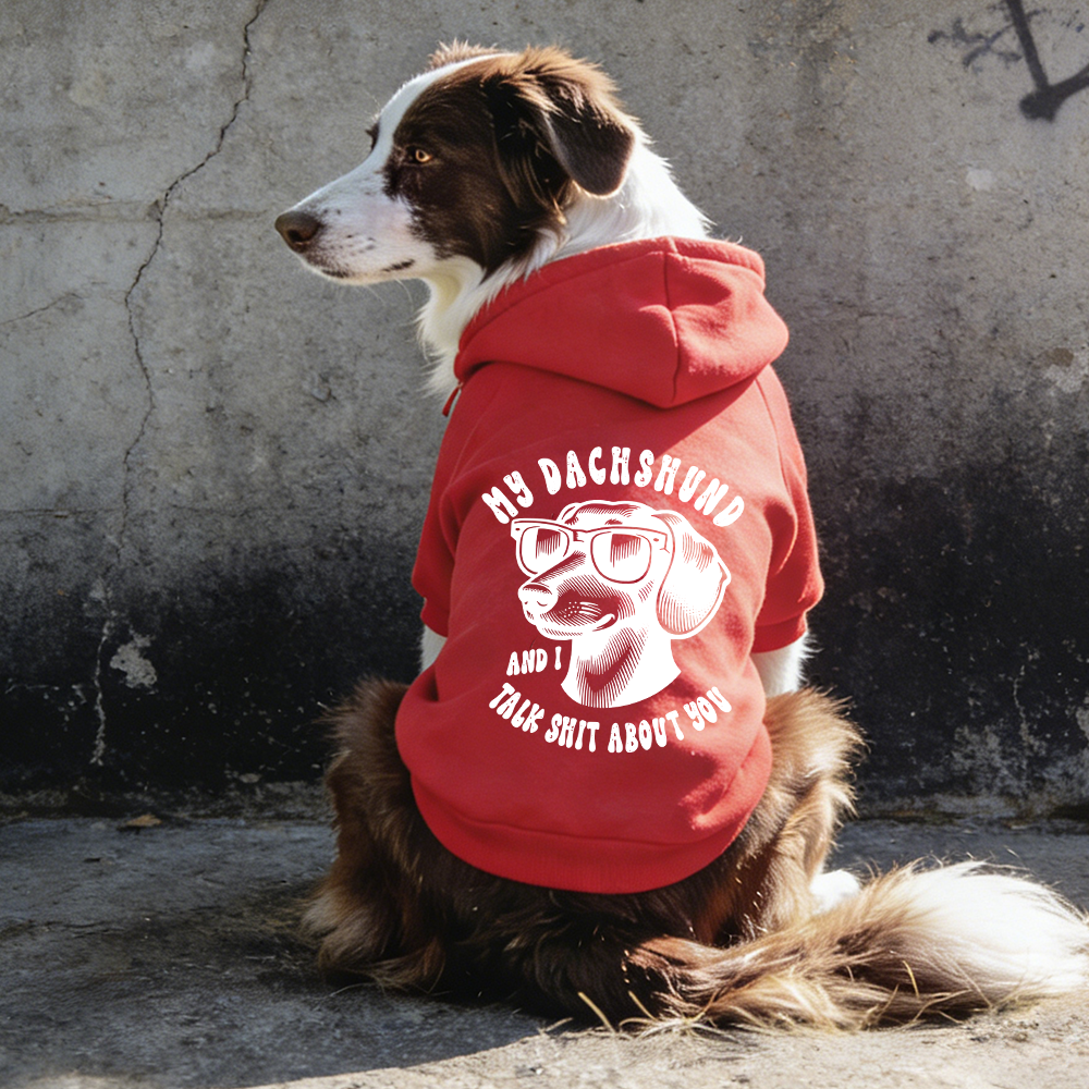 MY DACHSHUND AND I TALK SHIT ABOUT YOU Puppy Hoodie | BKPet326