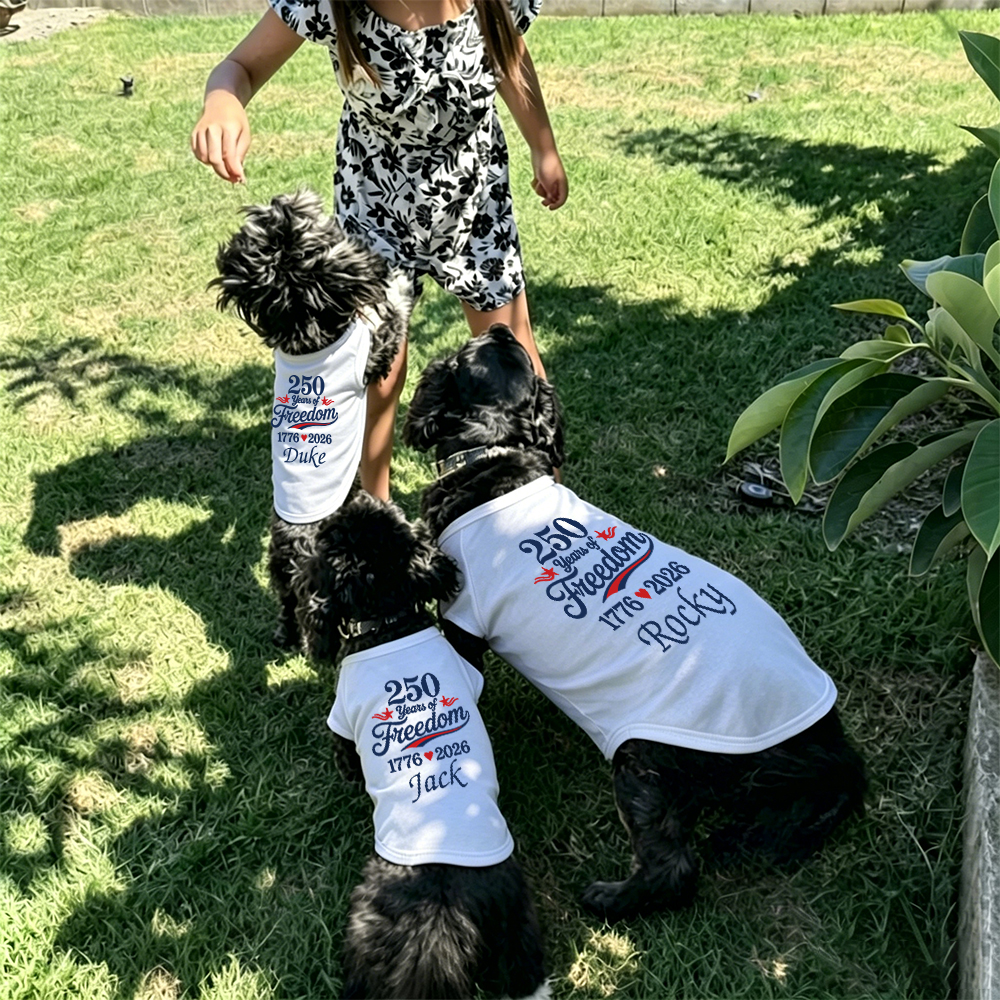 Personalized Patriotic 250 Anniversary Pet Shirt | BKPet507