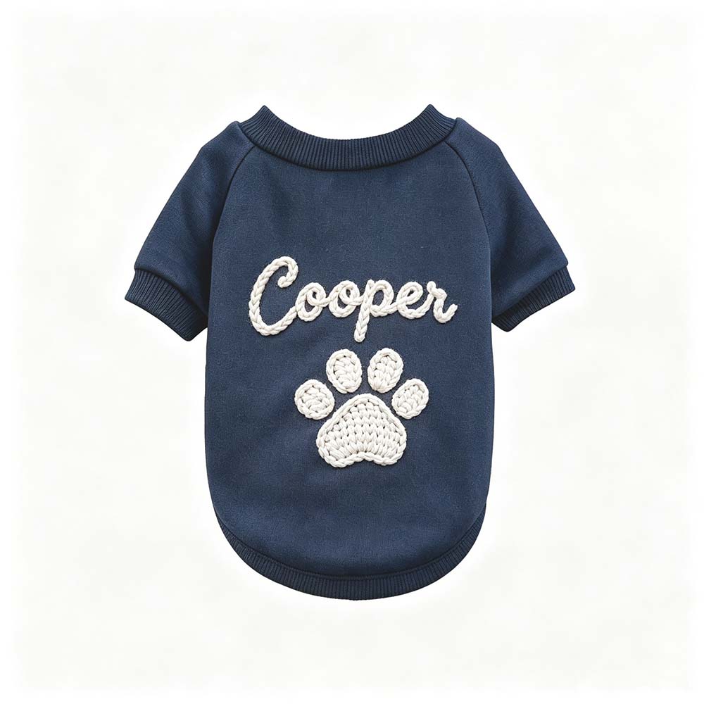 Personalized Hand Embroidered Puppy Hoodless Sweatshirt | BKPet590
