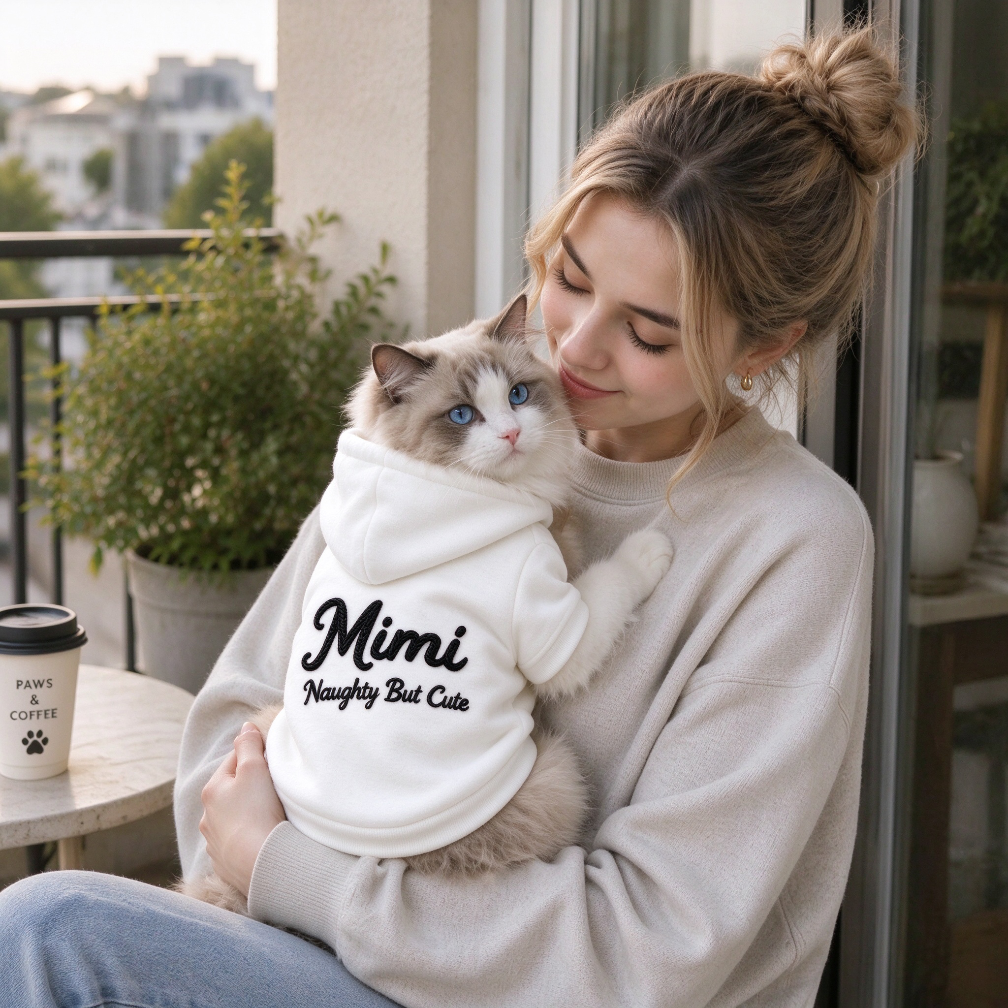 Personalized Hand Embroidered Pets Hoodie Sweatshirt | BKPet622