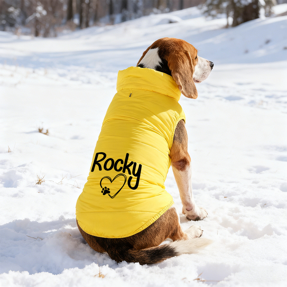 Personalized Pet Winter Warm Puffer Vest | BKPet14801