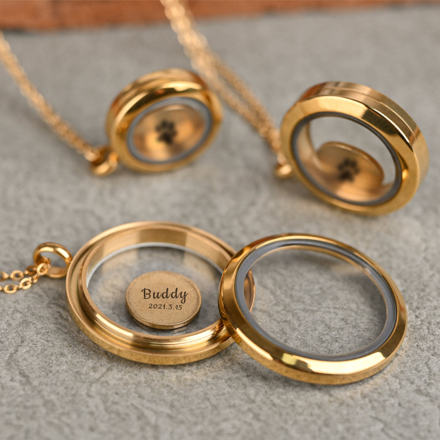 Personalized Pet Precious Memory Glass Locket Jewelry | BKPet364