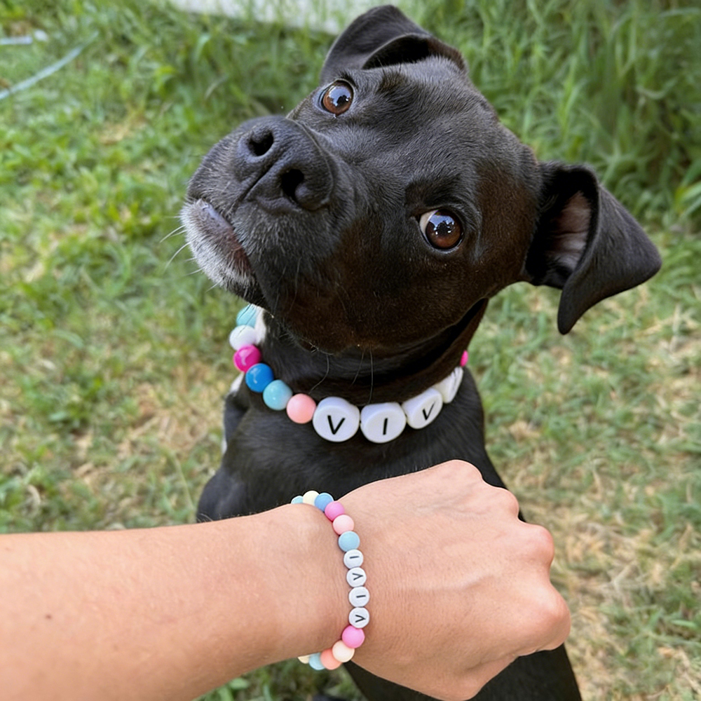Personalized Handmade Matching Pet Necklace & Owner Bracelet | BKPet456
