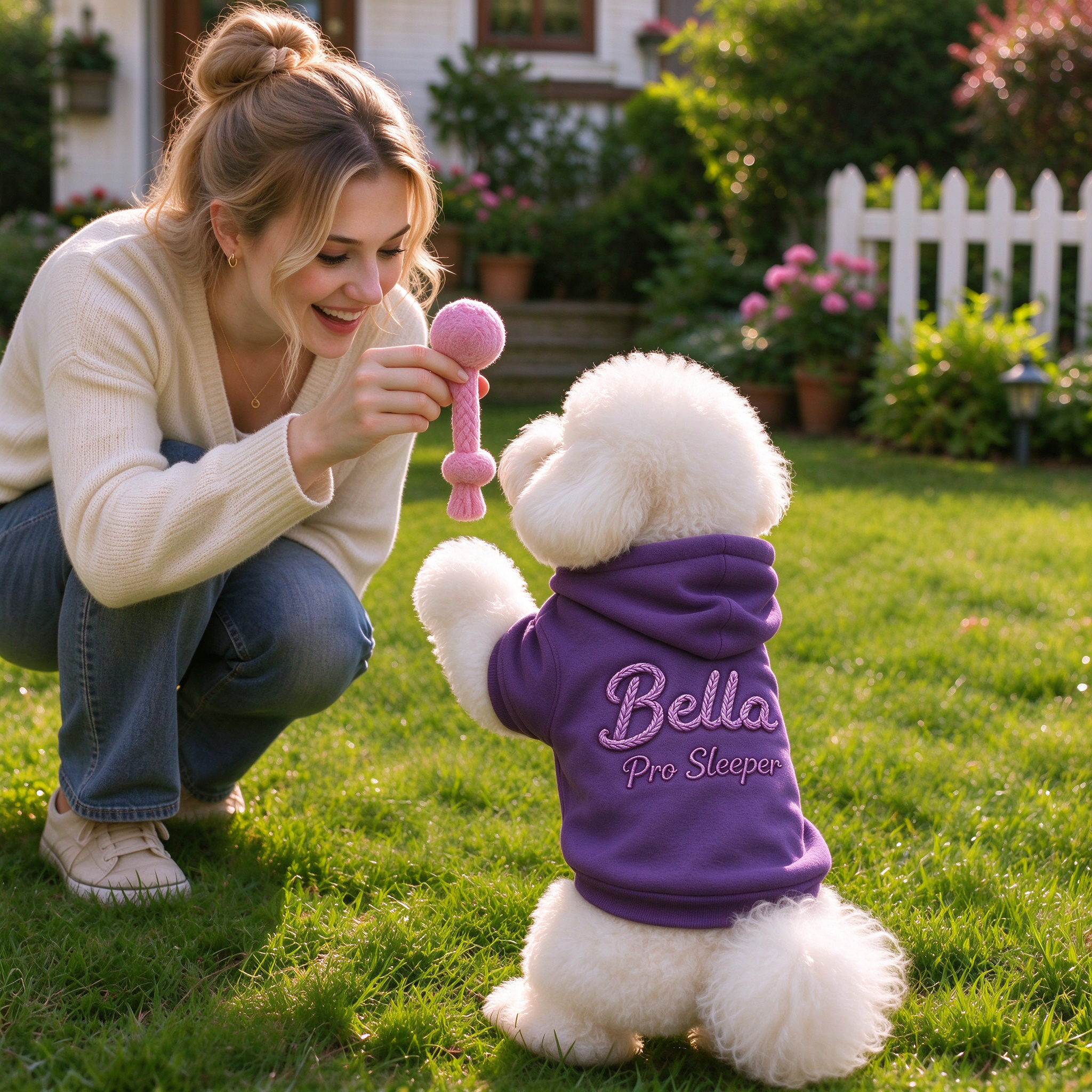 Personalized Hand Embroidered Pets Hoodie Sweatshirt | BKPet622