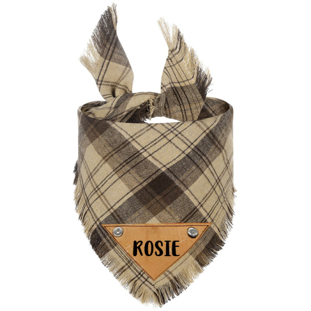 Personalized Plaid Dog Bandana for Comfort & Unique | BKPet42