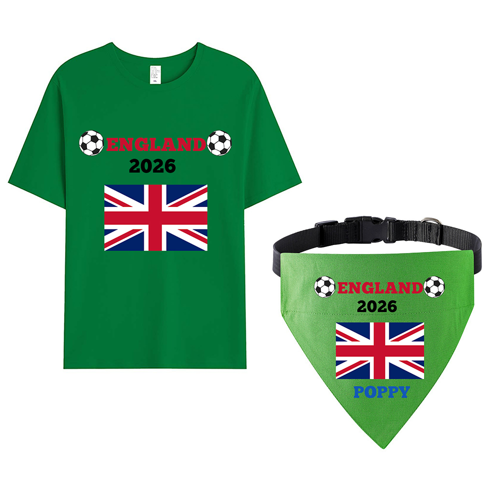 Personalized Soccer Fan Dog Bandana With Owner Matching Shirt | MNCloth218