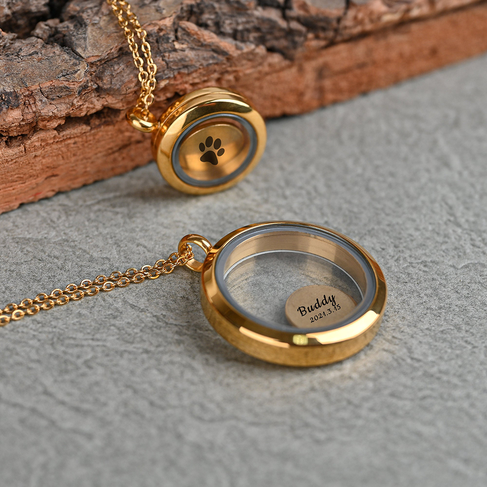 Personalized Pet Precious Memory Glass Locket Jewelry | BKPet364
