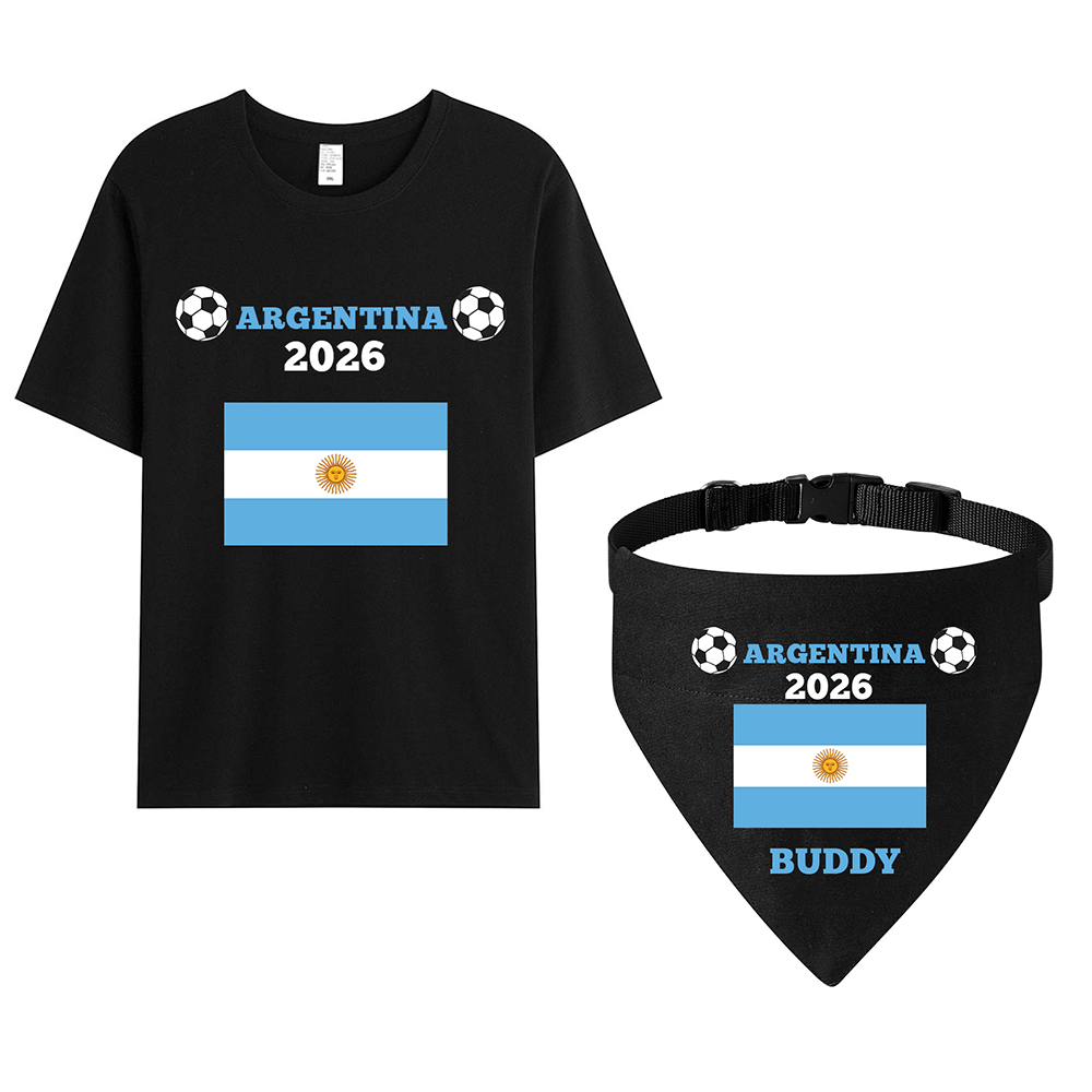 Personalized Soccer Fan Dog Bandana With Owner Matching Shirt | MNCloth218